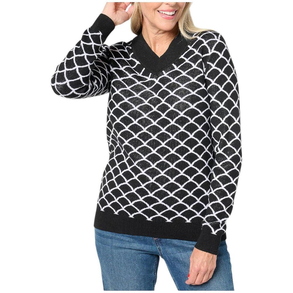 Studio Park x Alberti Popaj Women's Festive Pullover Sweater Black - Regular